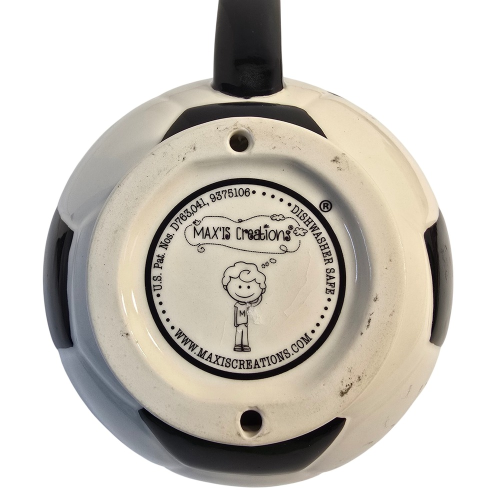 Maxis Creations The Mug With A Goal Soccer Ball Ceramic Novelty Mug White Black - Picture 4 of 8